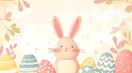 Easter Bunny Pastel Eggs Spring.
