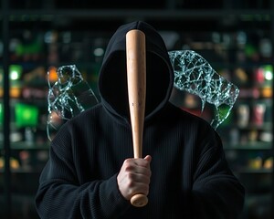 Masked Threat in Broken Glass