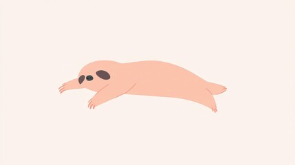 Cute Sloth Cartoon with Animal Illustration, Lazy, and Pink.