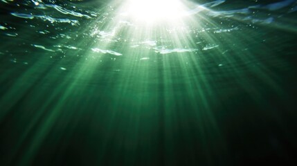 Sunlight penetrating deep underwater