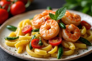 Seafood Pasta with Zucchini and Tomato Delight