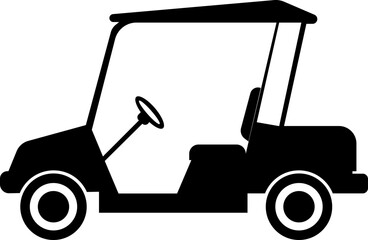 Golf car icon.Sport, vehicle transport. Outline, Car for golfers. Passenger transportation. Golfcar silhouette design vector style in a golf club with a car icon,black golf car icon vector.