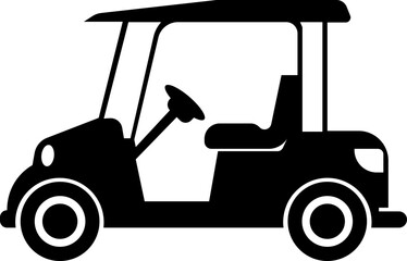 Golf car icon.Sport, vehicle transport. Outline, Car for golfers. Passenger transportation. Golfcar silhouette design vector style in a golf club with a car icon,black golf car icon vector.