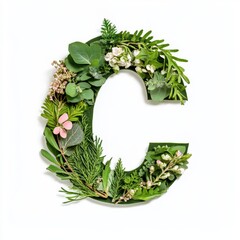 Botanical-themed letter C