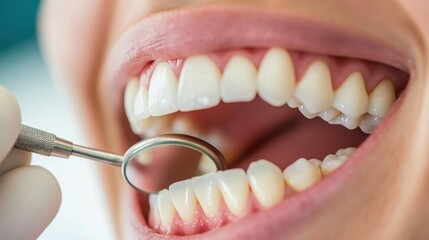 Fototapeta premium Modern Dental Hygienist Performing Ultrasonic Cleaning