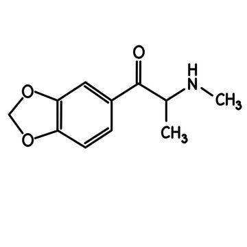 chemical structure of methylone molecule