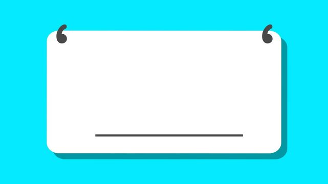 Template footage bubble testimonial banner quote infographic, with modern style for presentation and inspiration, note, motivation, and experience. 4k animated motion graphic