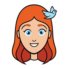 Elegant illustration of a woman's face in profile, seamlessly blended with a peaceful dove, symbolizing beauty, serenity, and harmony in a graceful, artistic style.