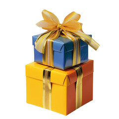 Stacked Gift Boxes with Gold Ribbon Festive Design & Elegant Presentation