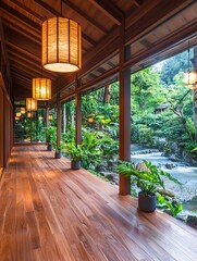Japanese Spa Corridor View