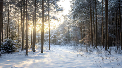 Fototapeta premium Examining how changing winter conditions affect the health of forests.