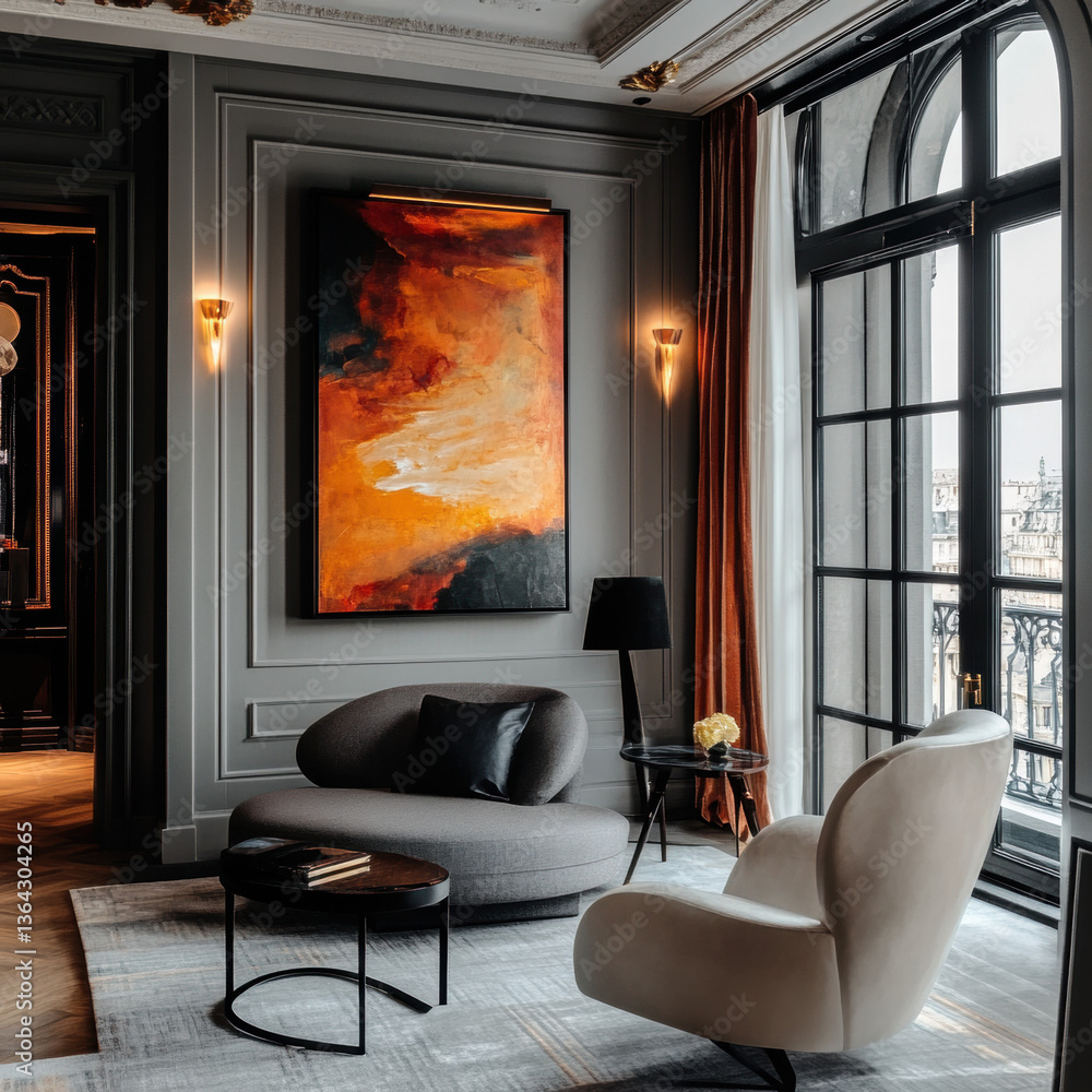 Poster would you like variations that focus more on specific features like the sofa, lighting, or architect