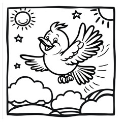 Fototapeta premium Lovely Bird with Colorful Feathers