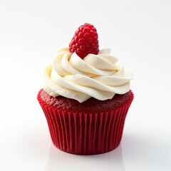 Strawberry Cupcake isolated on white background