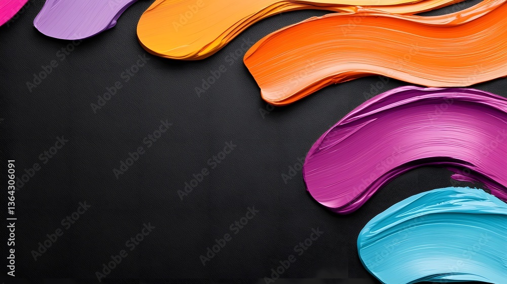 Aufkleber expressive and dynamic abstract artwork featuring bold sweeping neon paint strokes in a vibrant pale