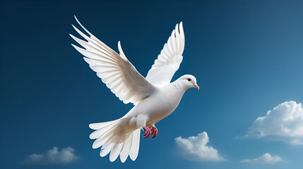 Obraz premium White dove flying on transparent PNG file and Clipping path .freedom concept and international day of peace