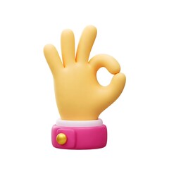 Obraz premium 3D render of a cartoon hand forming an 