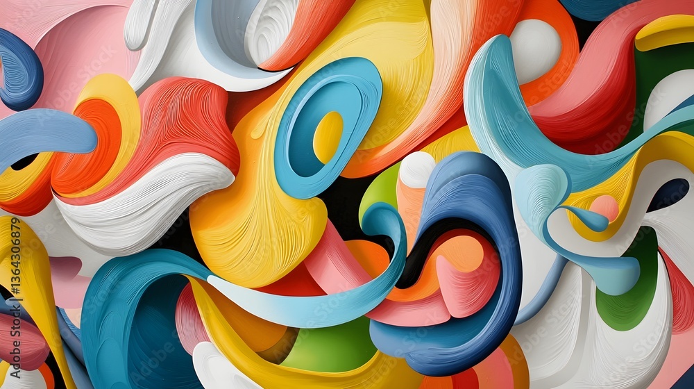 Poster Captivating abstract composition featuring fluid swirling patterns in a vibrant palette of colors creating a contemporary imaginative backdrop