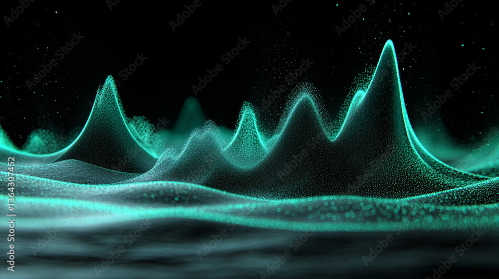 Aufkleber visualizing sound waves abstract artistry in digital space high-tech environment creative concept