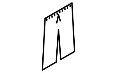 Bottoms, stetson, simple isometric line drawing icon in black and white