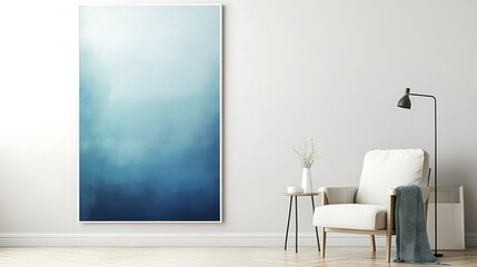 Blue Abstract Art in Modern Room.