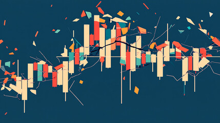 Market trends analysis financial sector infographic digital environment data visualization