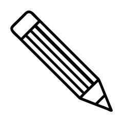 Black and white pencil icon in minimal flat style