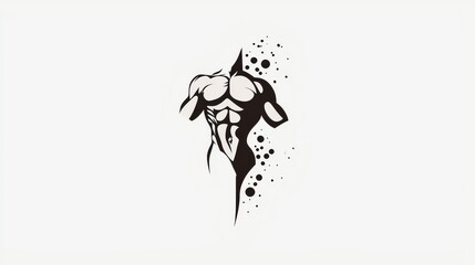 Fototapeta premium Muscular Male Torso Abstract Art Design Fitness Bodybuilder Strength