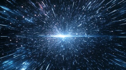 초신성이 폭발하는 듯한 우주 속 빛의 폭풍, AI 생성