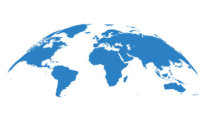 Abstract blue blank silhouette of world map isolated on white background. Stock-Vector illustration