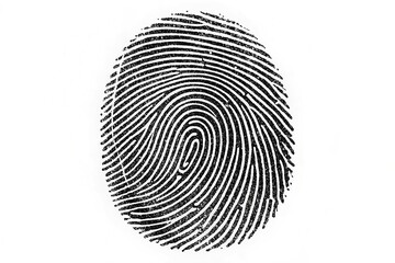 Fingerprint black isolated on transparent background