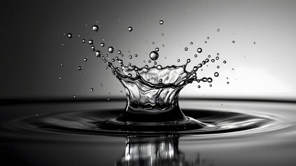 Water Splash in Monochrome