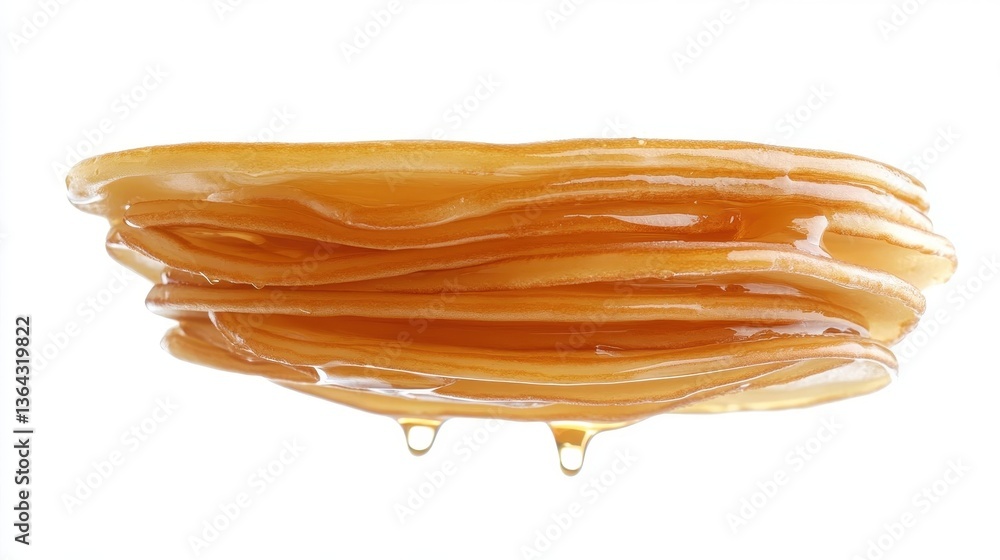Poster a stack of golden translucent layers dripping down slowly
