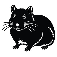 Fototapeta premium Beautiful Black And White Hamster silhouette vector art illustration