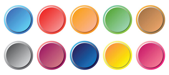 Different colored buttons with white background