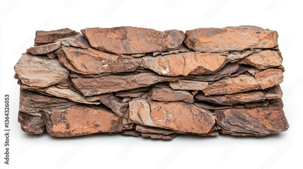 Aufkleber Rustic Brown Stone Stack Texture for Design Projects   of Natural Rock Wall