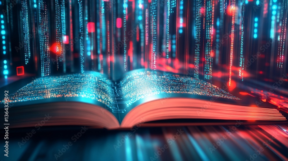 Aufkleber the digital knowledge : unveiling the magic of information through digital data