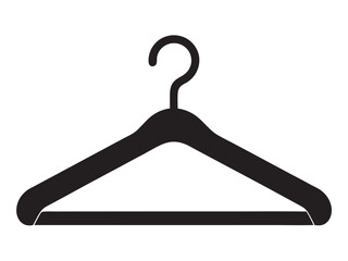 Hanger icon, Clothes hanger silhouette vector, Coat rack symbol on white background