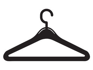 Hanger icon, Clothes hanger silhouette vector, Coat rack symbol on white background