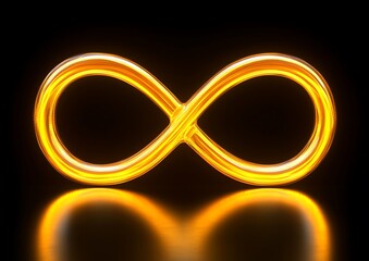 Fototapeta premium Infinity symbol, glowing, dark background (1)