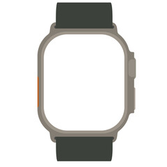 Smart natural  titanium body and screen isolated on whited background. Vector illustration Ai