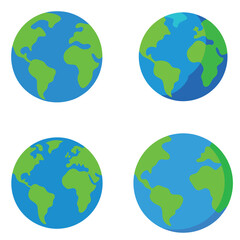 Obraz premium Global 3D spheres illustrate world continents, including Asia, Europe, and America