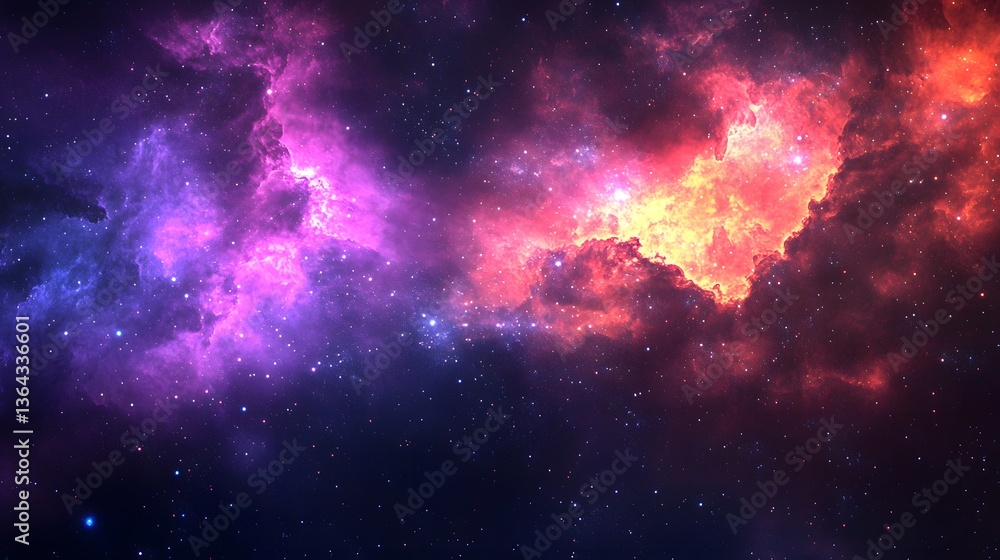 Poster mesmerizing nebula surrounded by a vast star field in a futuristic cosmic setting capturing celestia