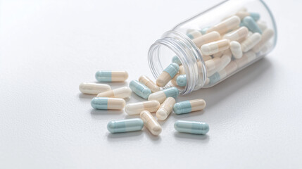 Probiotics Spilled from a Clear Bottle