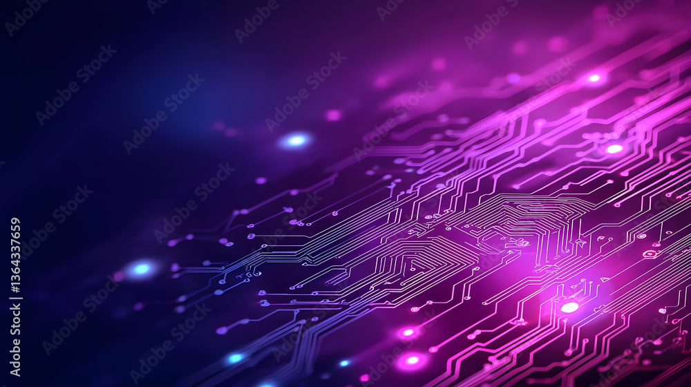 Aufkleber abstract circuit board design with glowing lines