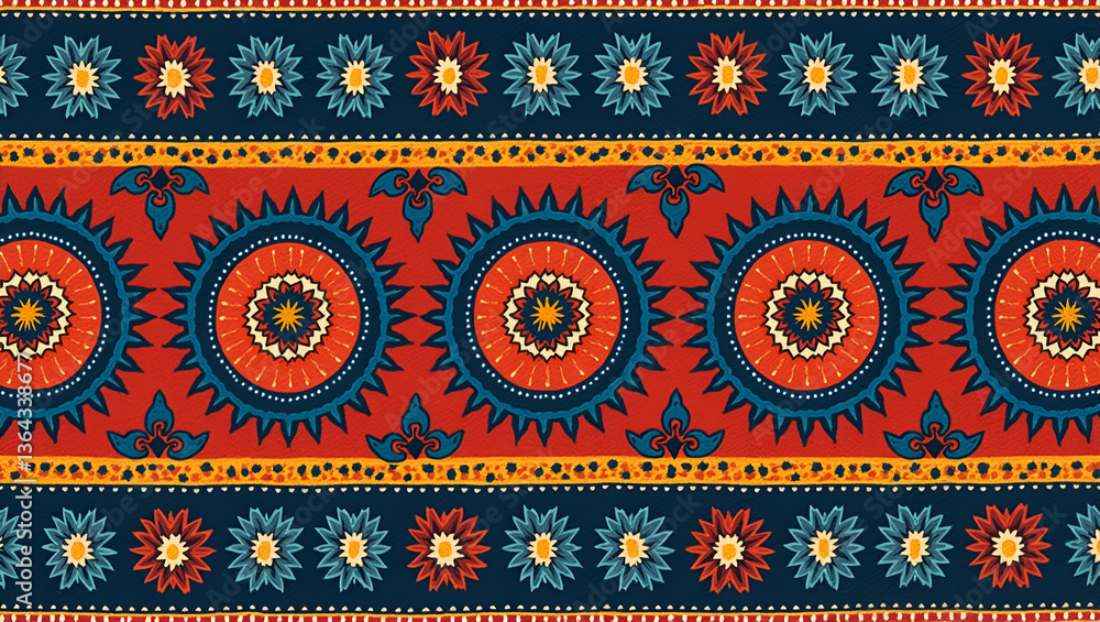 Poster incorporate unique ethnic patterns using handcrafted artifacts ideal for commercial applications suc