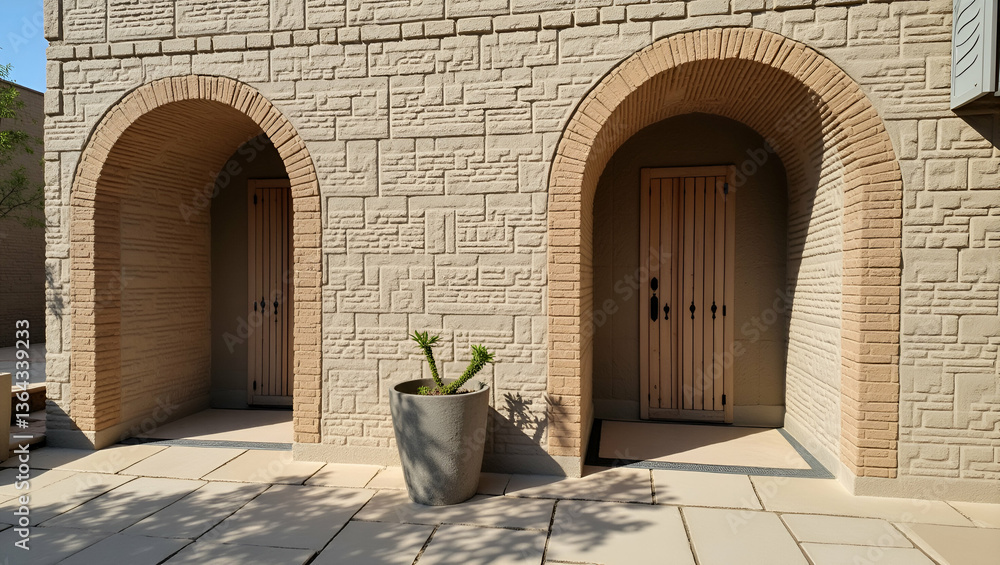 Poster flat develop understated mosaic structures using subtle tribal references for modern flair in profes