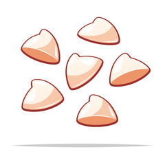 White chocolate chips vector isolated illustration