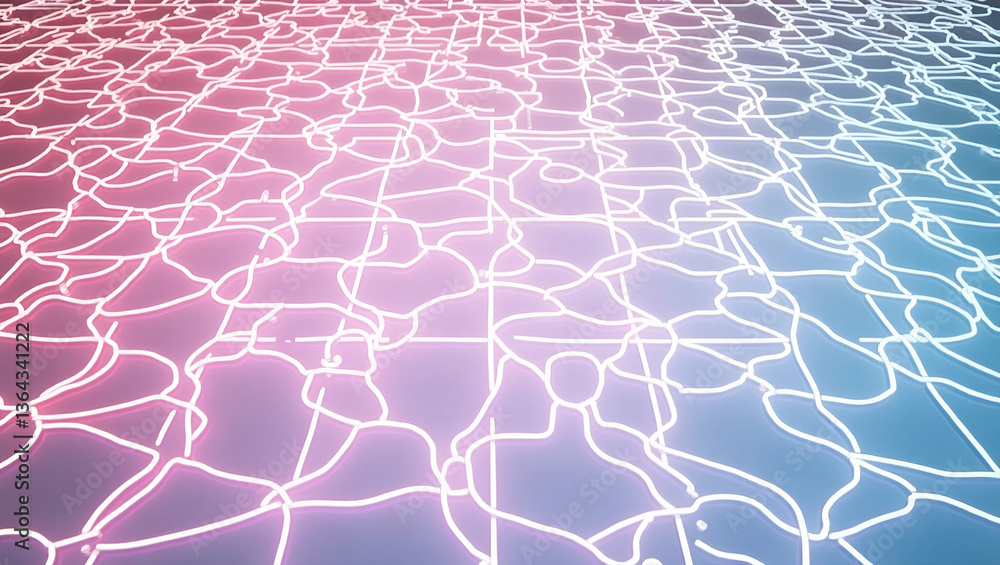 Poster dynamic neon infused tile patterns with electric lines for vibrant branding visuals