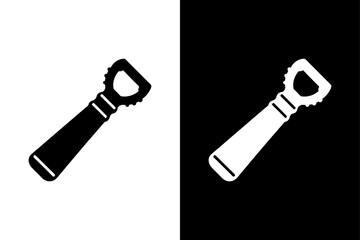 Minimalist Bottle Opener Silhouette Icon Crisp Vector Graphic.